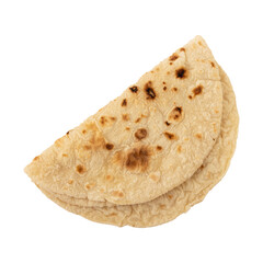 Homemade flatbread isolated on transparent background