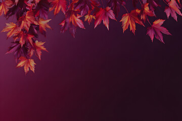 가을 단풍이 흩날리는 보라빛 감성 배경