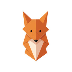 Origami Fox Head Illustration Minimalist Geometric Animal Art for Branding and Design