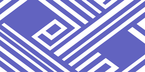 A seamless geometric pattern of blue and white stripes forms a puzzle concept illustrating the path to success