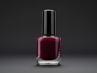 purple nail polish isolated on black background, burgundy to dark red tone