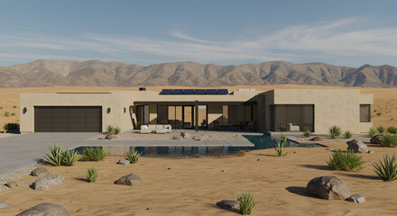 A modern desert home with a strong connection to the vast landscape