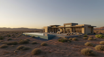 A modern desert home with a strong connection to the vast landscape