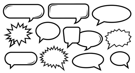 Obraz premium Variety of speech bubbles representing communication and conversation elements design