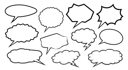 Obraz premium Diverse Collection of Comic Style Speech Bubbles for Design Projects and Communication Needs