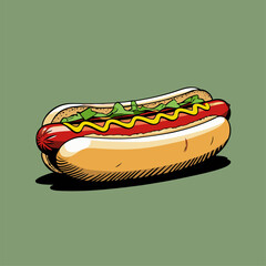 delicious hotdog illustration