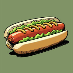 delicious hotdog illustration