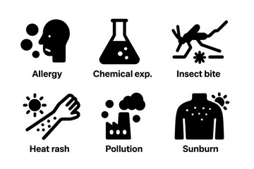 Obraz premium Irritation Causes Icons.