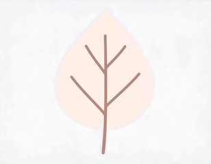 Simple Pastel Pink Leaf Illustration.