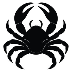 deep sea crab with exaggerated claws in flat color