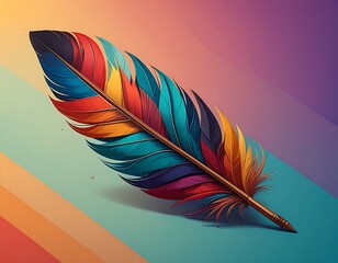 Colorful Feather Art Design.