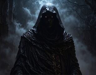 Mysterious Figure in Dark Cloak.