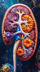 Fototapeta premium Detailed kidney cross-section