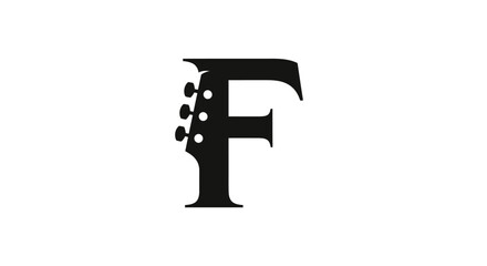 Elegant Initial F Guitar Logo Design for Music Brand and Creative Business identity