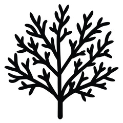 flat vector branching coral plant in orange on white