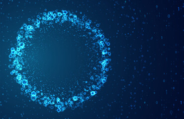 Abstract data transmission visualization. Big data analytics representation. Futuristic network. Graphic concept for your design