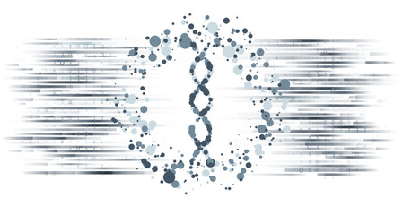 Abstract DNA design. Digital molecules structure. Biotechnology concept for your design.