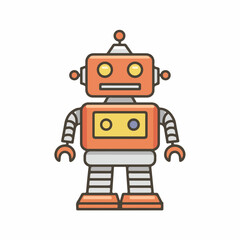 Robotic Flat Vector Symbol in High Contrast