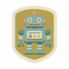 Fototapeta premium Minimalist Robot Icon in Soft Hues