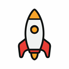 Geometric Rocket Icon in High Contrast