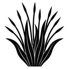 flat vector seagrass cluster illustration on white