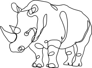 Fototapeta premium Rhino Line Art