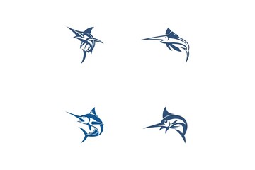 Blue Swordfish Vector Logo