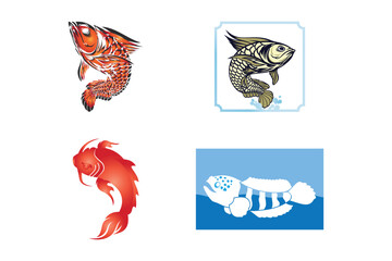 Golden Fish Circle Logo – Elegant Aquatic Design