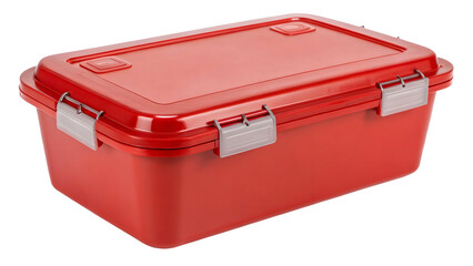Red Plastic Storage Box with Latch
