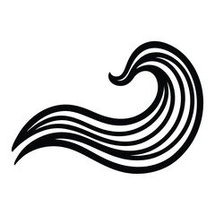 hand drawn wave line drawing element on white background