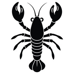 lobster marine animal illustration in flat color