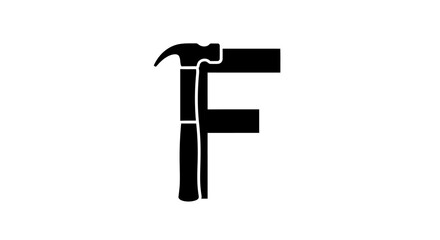 Hammer and Letter F Creative Logo Design for Construction and Carpentry Concepts