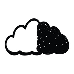 minimal sketch cloud drawing element on white background