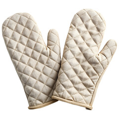 A padded fabric oven mitt designed for heat protection, isolated on a pure white background. Great for kitchen catalogs, cooking ads, and product branding.