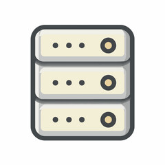 Minimalistic Server Icon in Monochrome Design