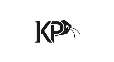 Elegant initial KP logo with a tag design concept for branding and advertising