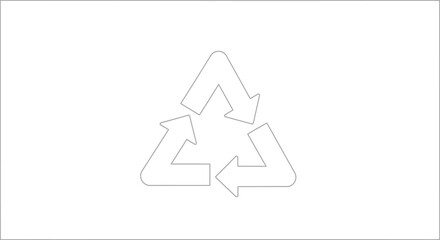 Recycling symbol outline vector illustration for ecological awareness and waste management