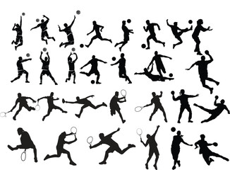 vector silhouettes of basketball player design 