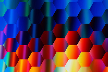 Vibrant Hexagonal Gradient Background Design for Modern Projects and Digital Art with Smooth Color Transitions and Geometric Shapes