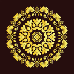 Intricate Mandala Ornament with Floral and Geometric Pattern