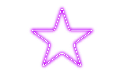 Glowing purple neon star isolated on transparent background with vibrant light effect. design element. PNG