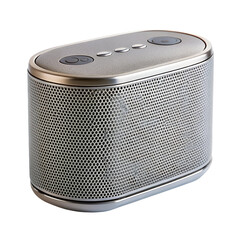 A modern wireless Bluetooth speaker with sleek design, isolated on a pure white background. Perfect for music ads, party branding, and tech catalogs.
