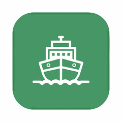 Minimalist Ship Icon Design in Pale Colors