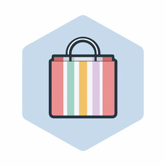 Elegant Shopping Bag Icon in Pastel