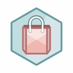 Elegant Shopping Bag Flat Icon Design