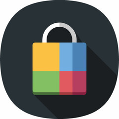 Minimalistic Shopping Bag Geometric Icon
