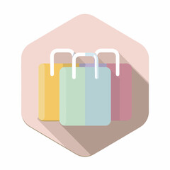 Modern Shopping Bag Icon in Pastel Tones