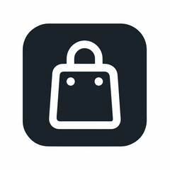Modern Shopping Bag Icon Glyph Style