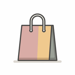 Sleek Shopping Bag Flat Icon
