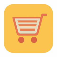 Minimalistic Shopping Cart Geometry Icon Design